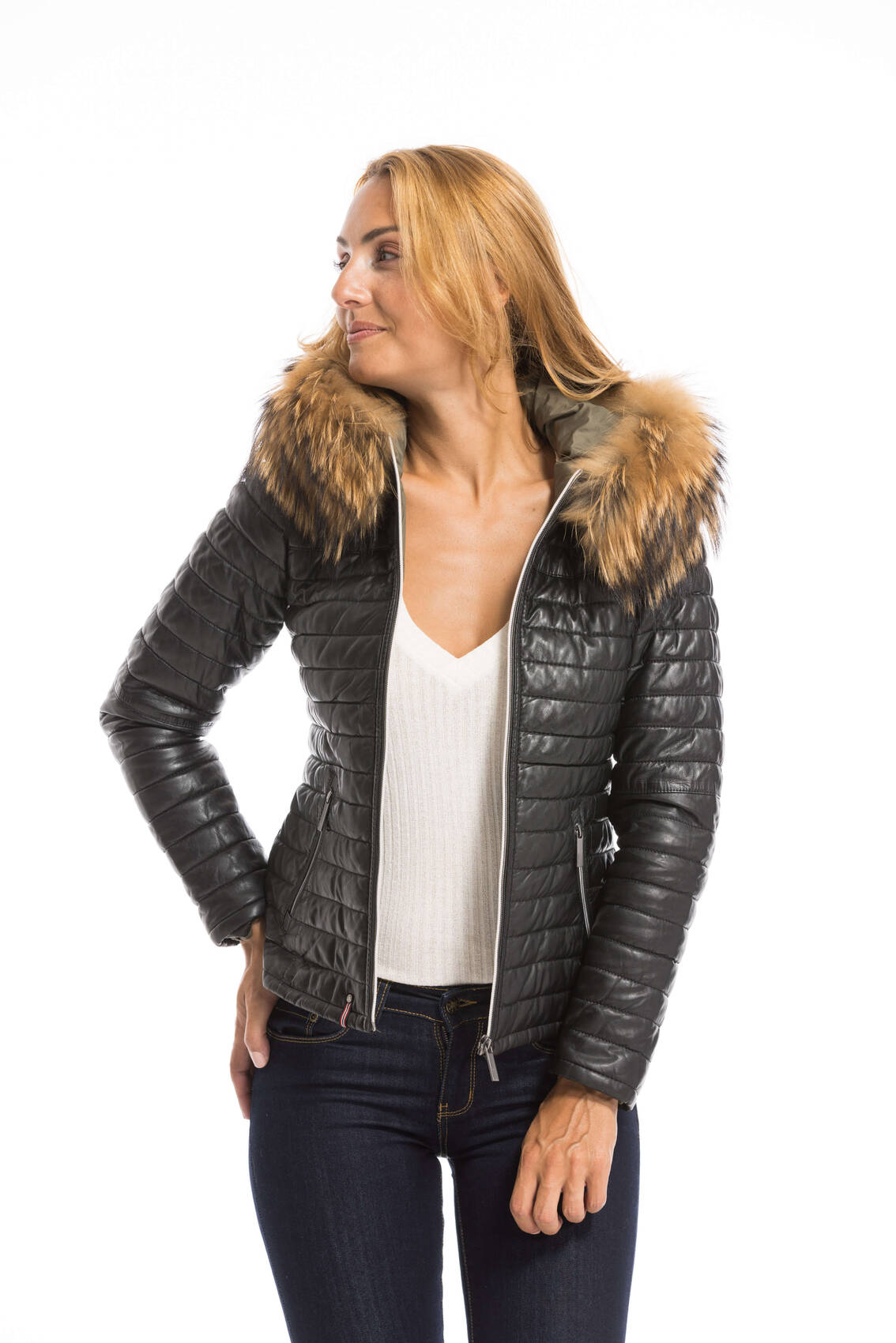 Vêtement en cuir Vestes cuir noir