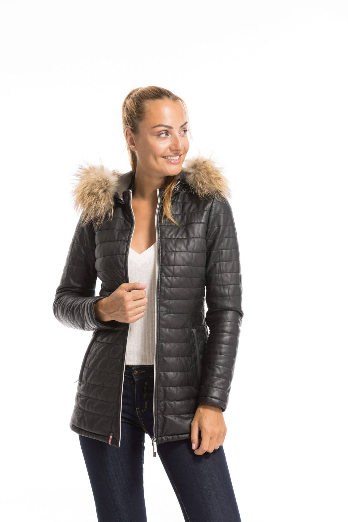 Vêtement en cuir Manteaux cuir noir