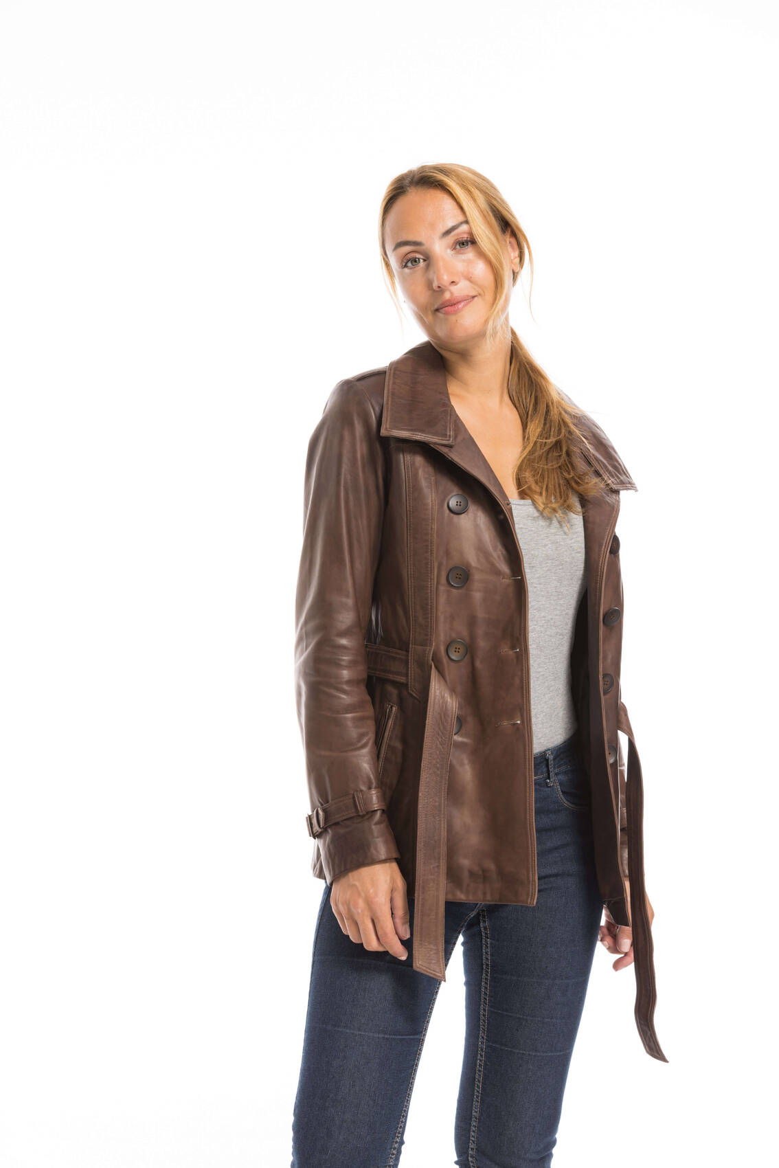 Vêtement en cuir Vestes cuir marron