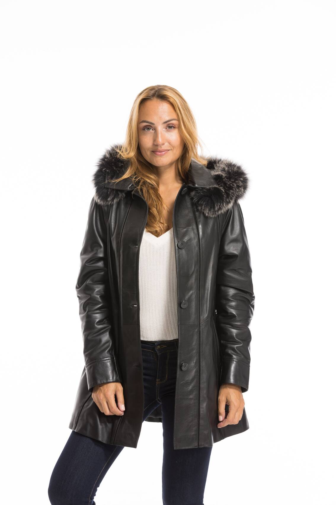 Vêtement en cuir Manteaux cuir noir