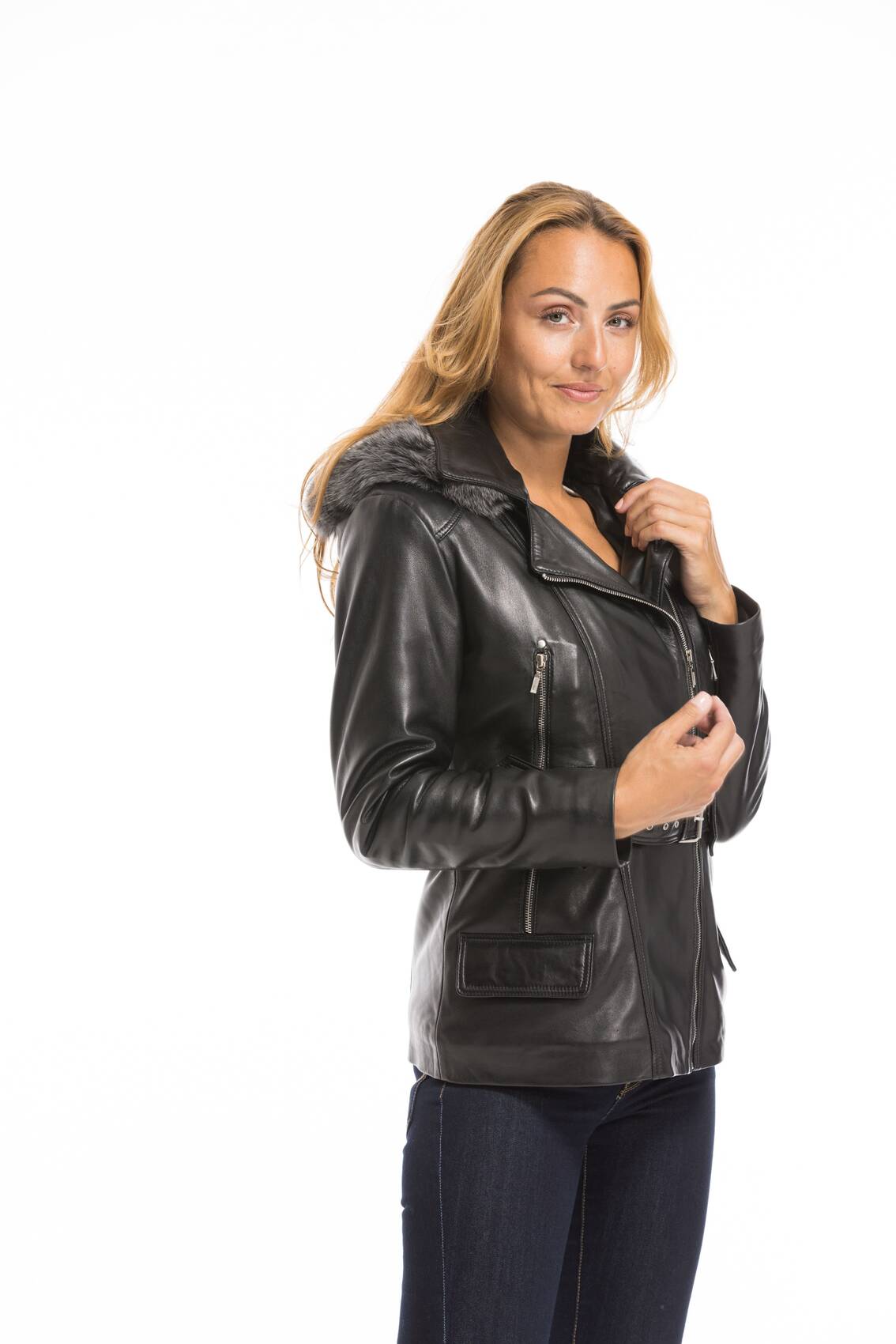 Vêtement en cuir Vestes cuir noir