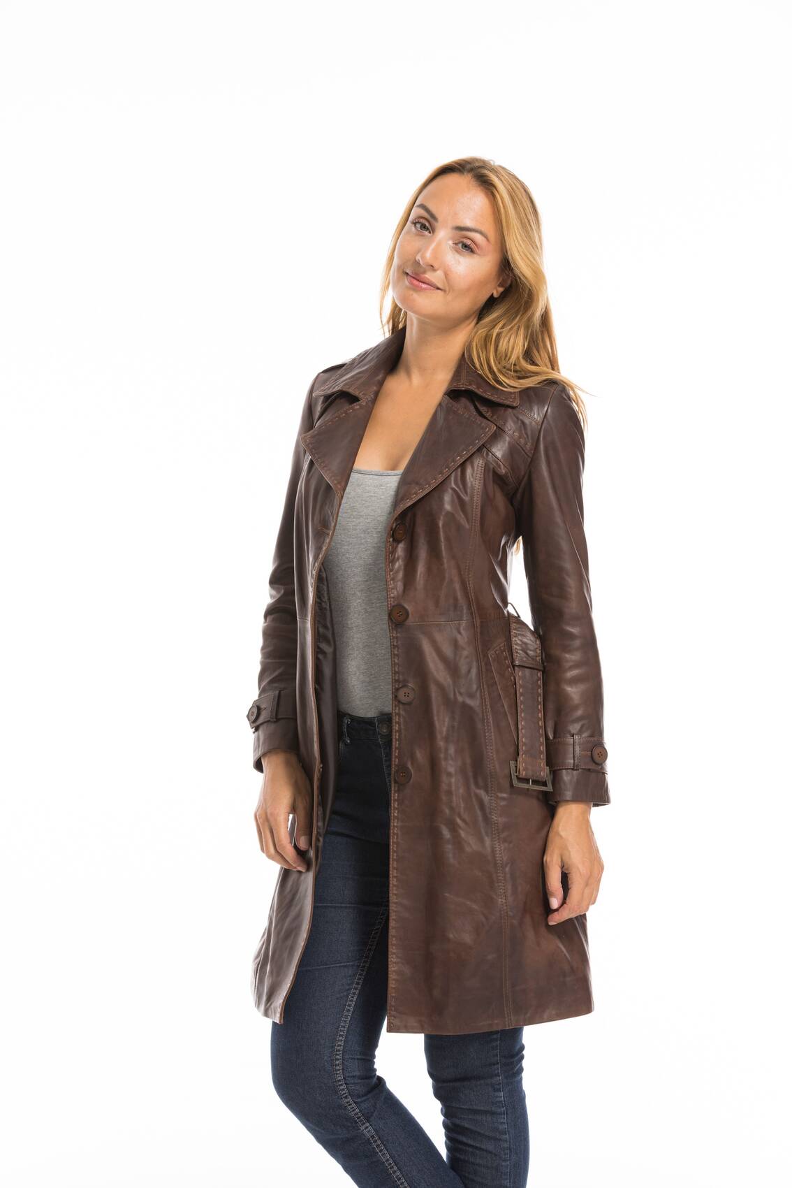 Vêtement en cuir Manteaux cuir marron