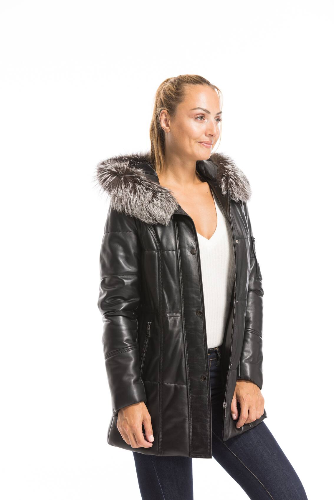 Vêtement en cuir Les bonnes affaires Femme noir