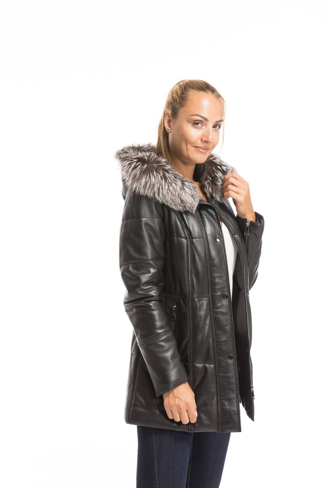 Vêtement en cuir Les bonnes affaires Femme noir