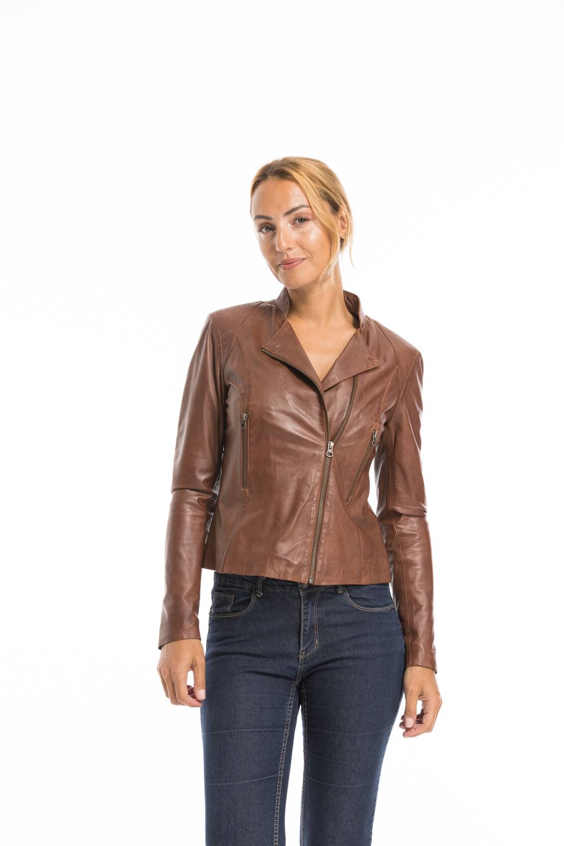 Vêtement en cuir Vestes cuir marron