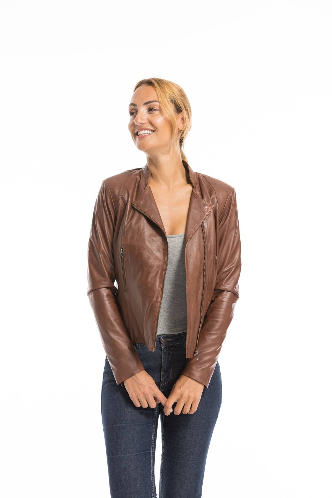 Vêtement en cuir Vestes cuir marron