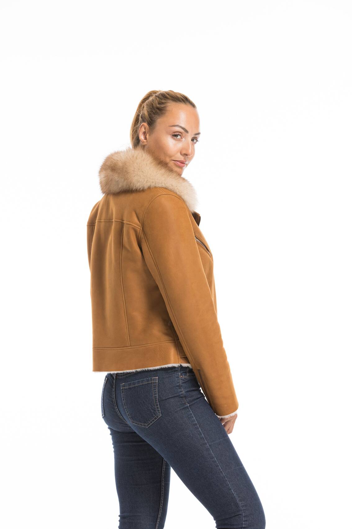 Vêtement en cuir Blousons cuir camel