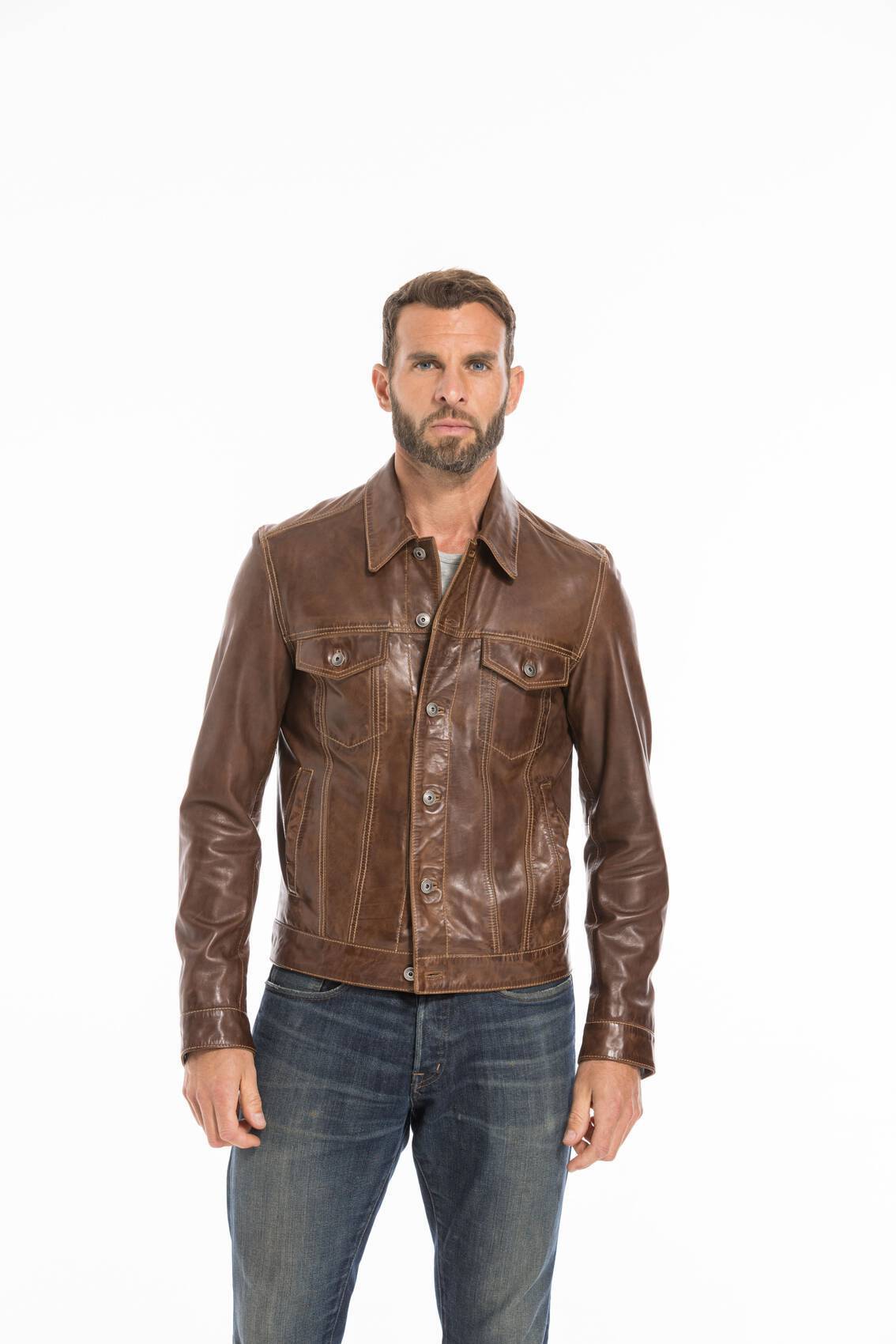 Levi's homme buffalo trucker veste en cuir deals
