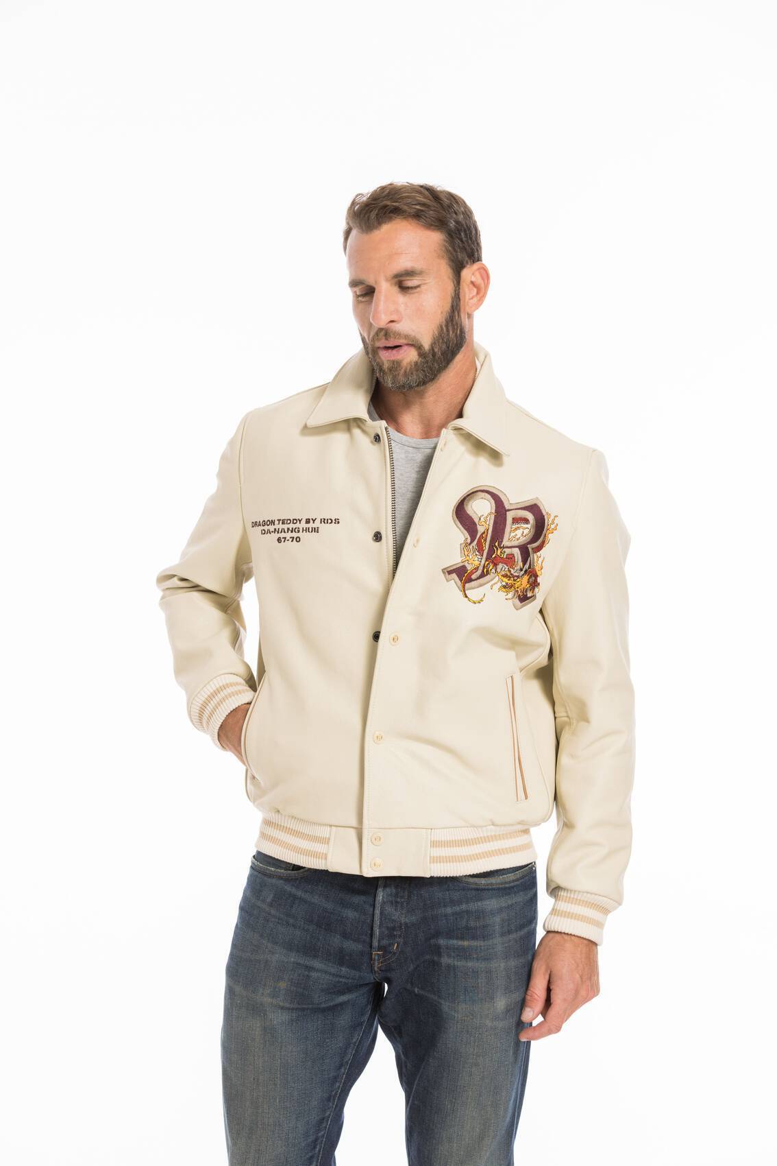 Vêtement en cuir Blousons cuir beige