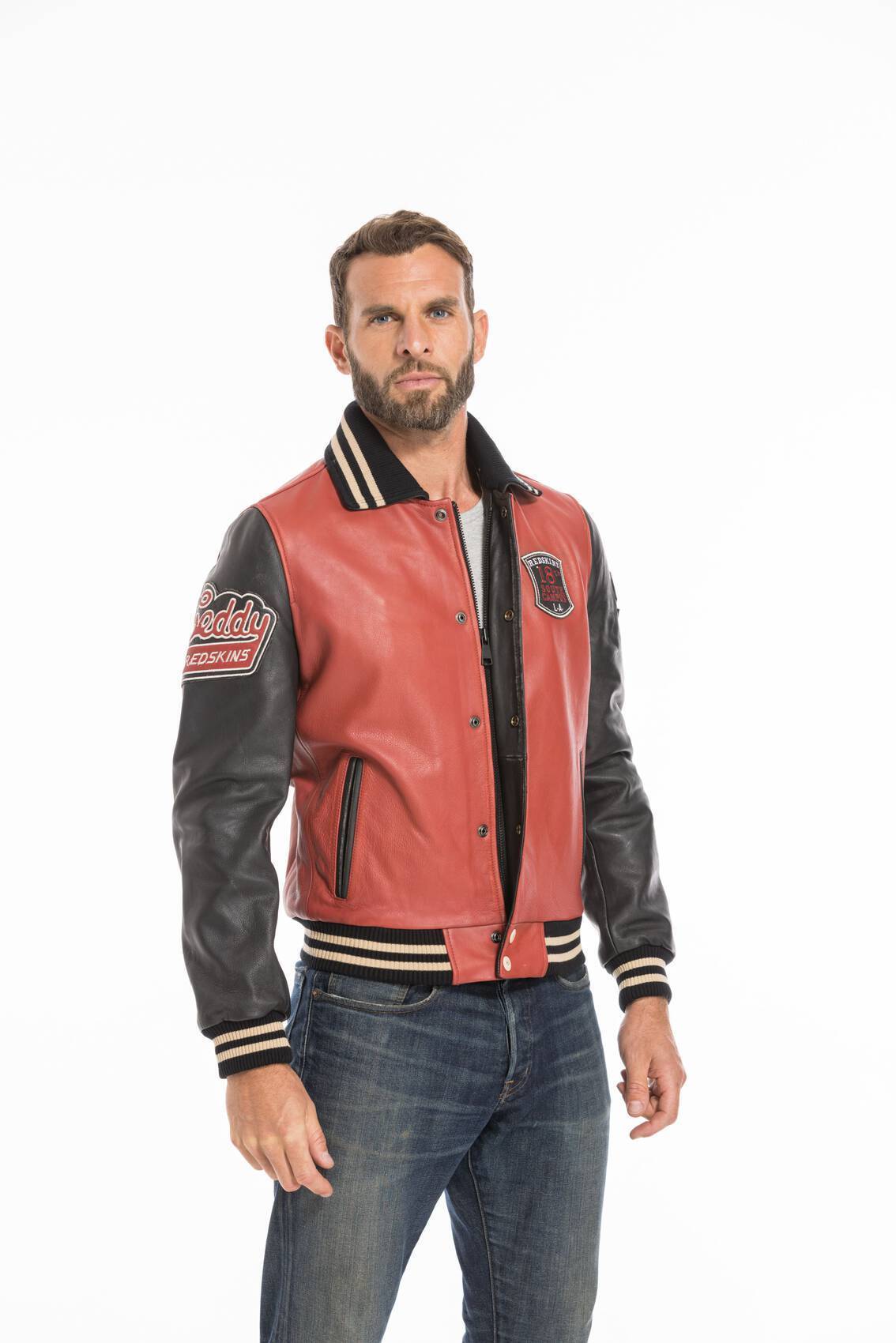 Vêtement en cuir Blousons cuir noir, rouge