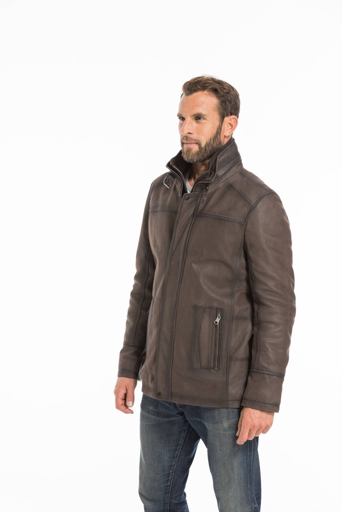 Vêtement en cuir Vestes & Trois Quart cuir marron