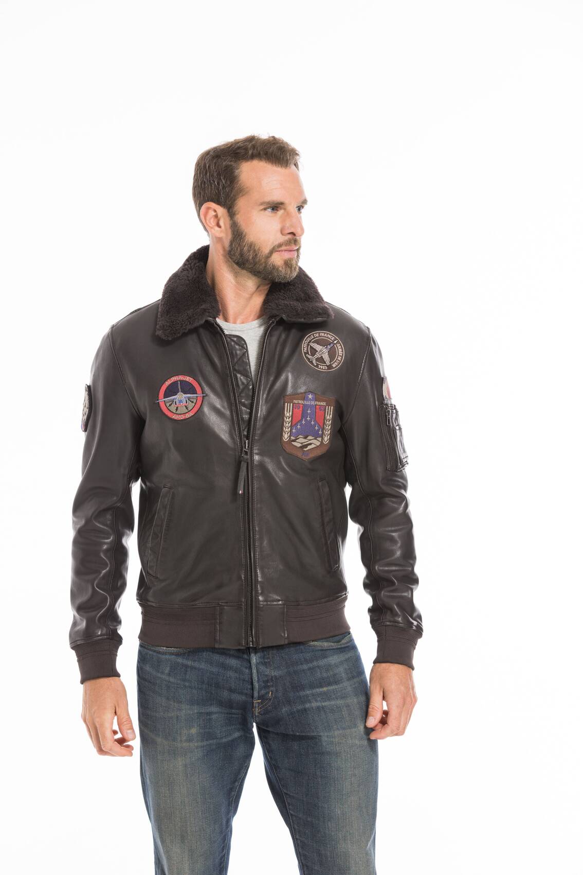 Vêtement en cuir Blousons cuir marron