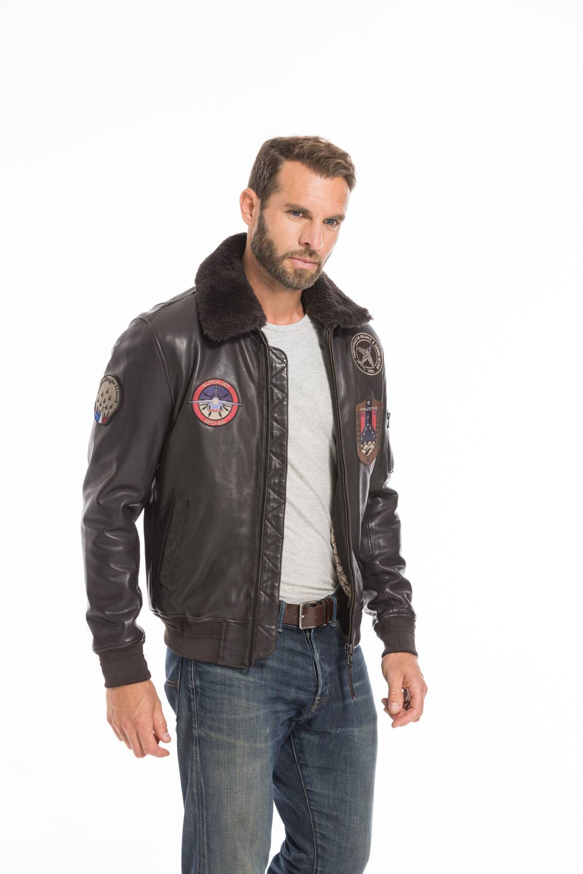 Vêtement en cuir Blousons cuir marron