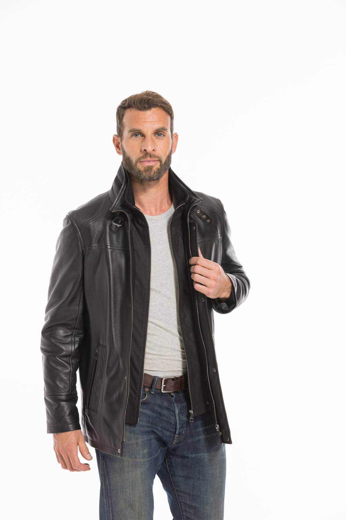 Vêtement en cuir Vestes & Trois Quart cuir noir