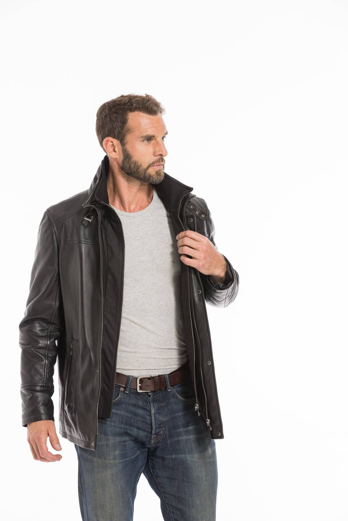 Vêtement en cuir Vestes & Trois Quart cuir noir