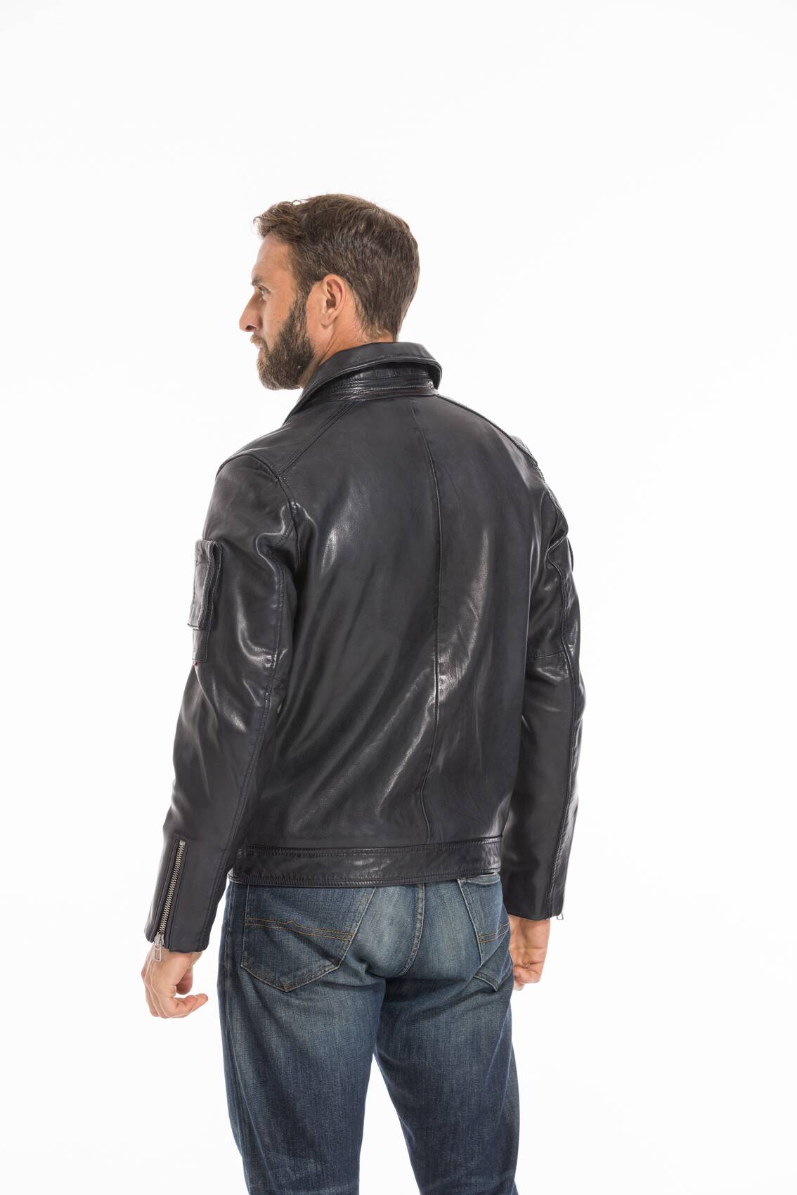 Vêtement en cuir Blousons cuir bleu