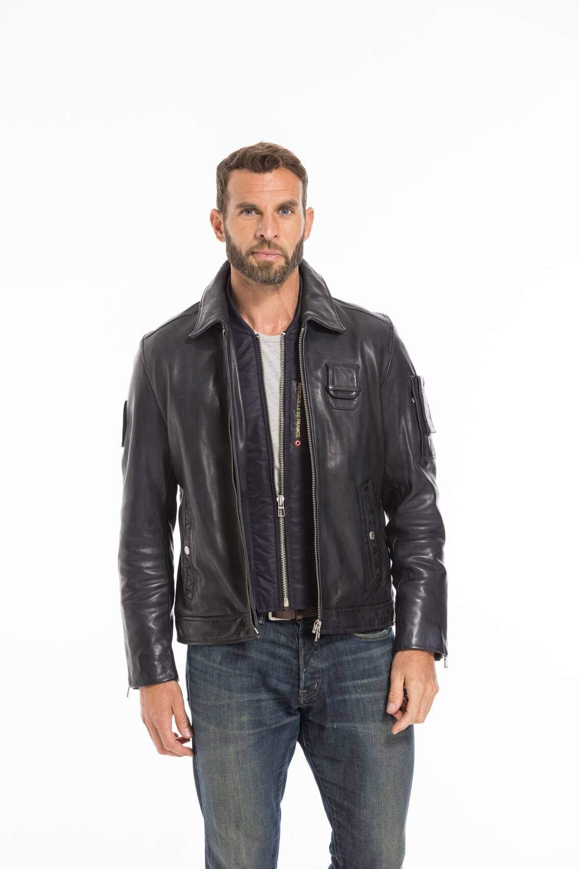 Vêtement en cuir Blousons cuir bleu