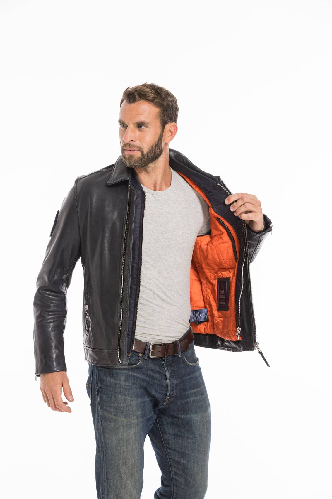 Vêtement en cuir Blousons cuir bleu