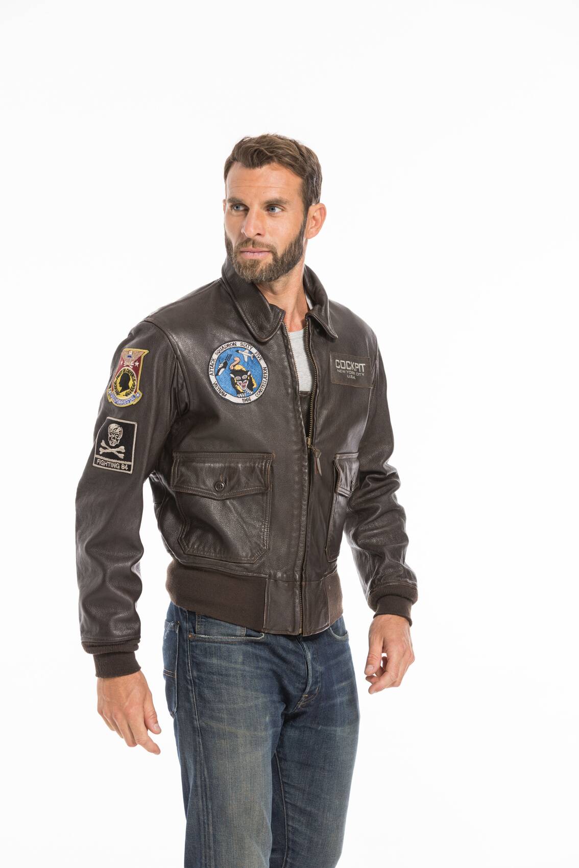 Vêtement en cuir Blousons cuir marron