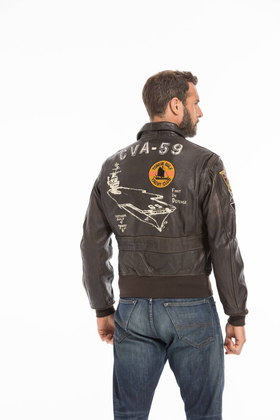 Vêtement en cuir Blousons cuir marron