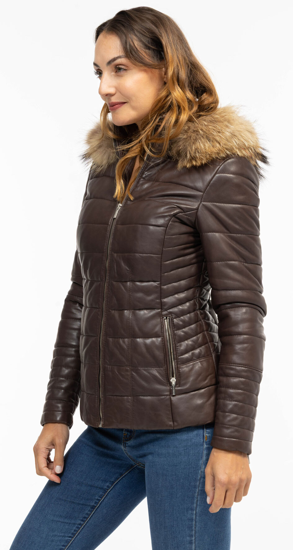 Vêtement en cuir Les bonnes affaires Femme marron