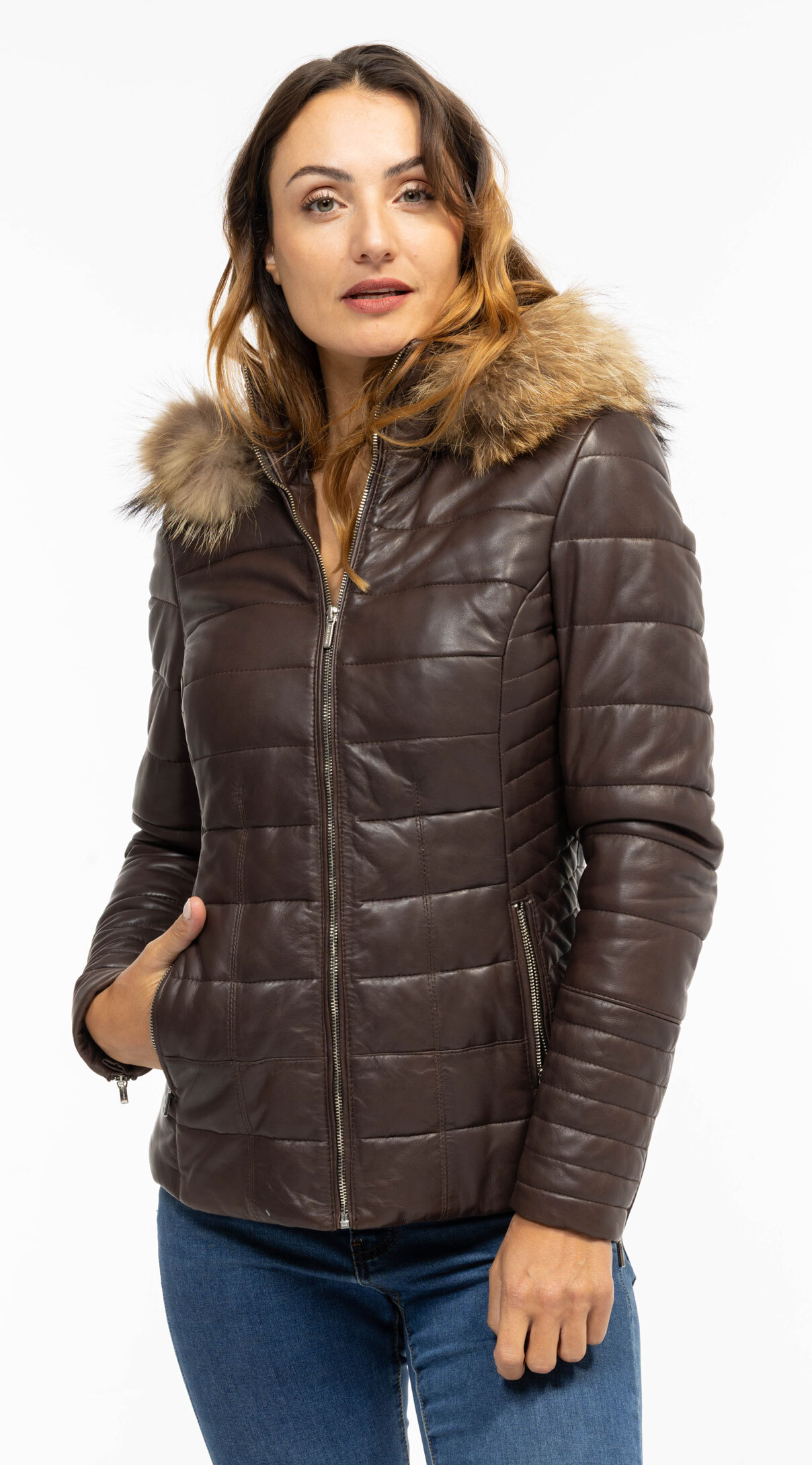 Vêtement en cuir Les bonnes affaires Femme marron