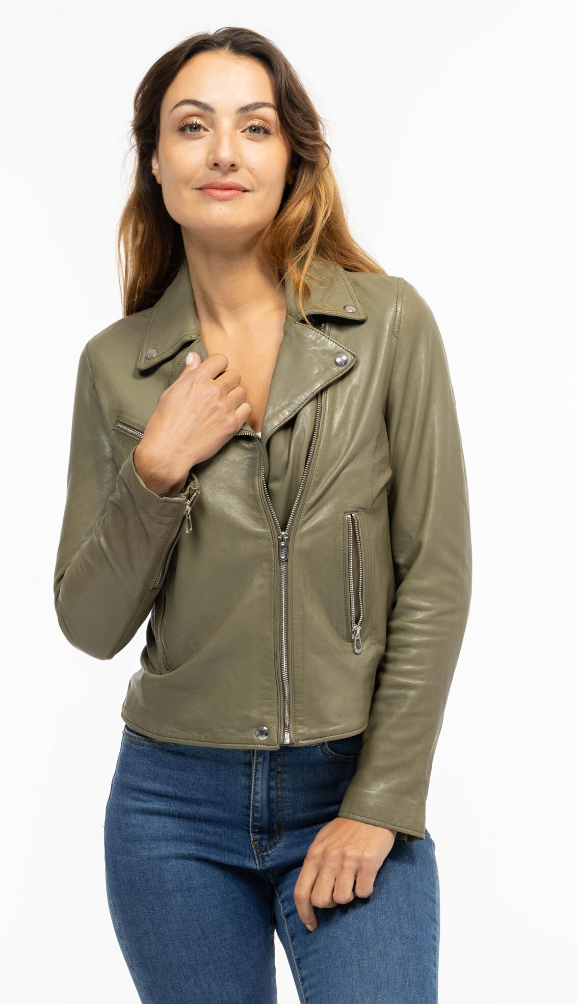 Vêtement en cuir Blousons cuir vert