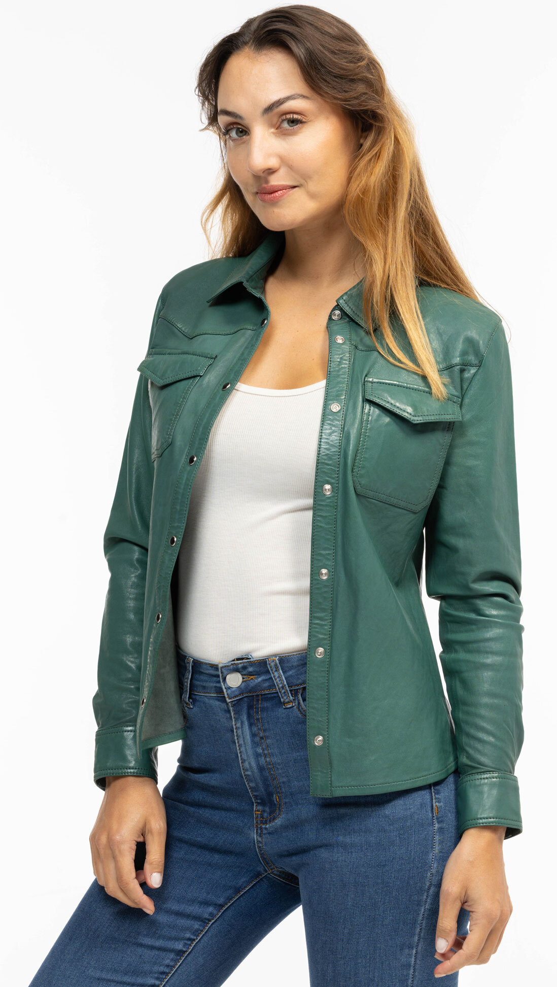 Vêtement en cuir Vestes cuir vert