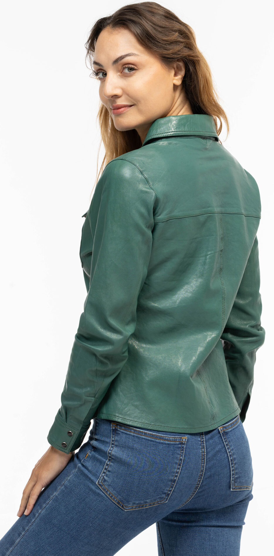 Vêtement en cuir Vestes cuir vert