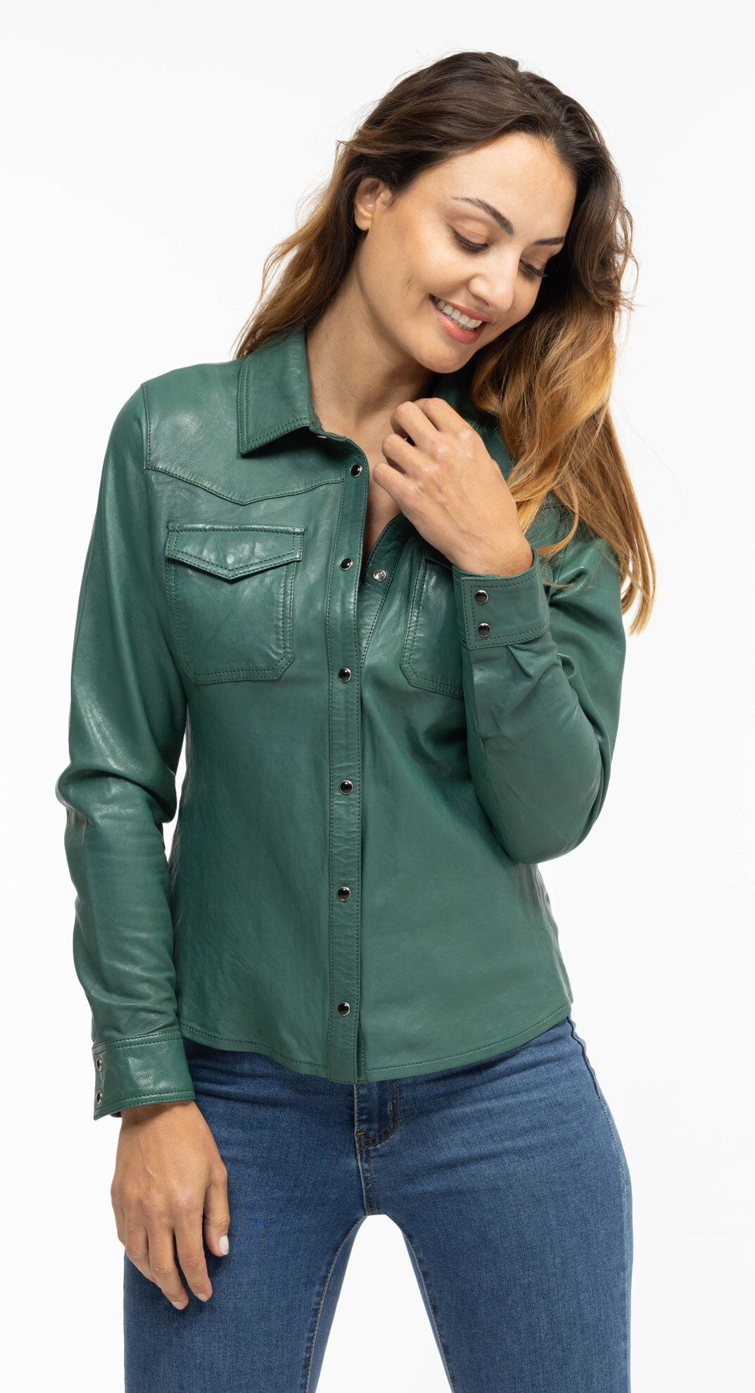 Vêtement en cuir Vestes cuir vert