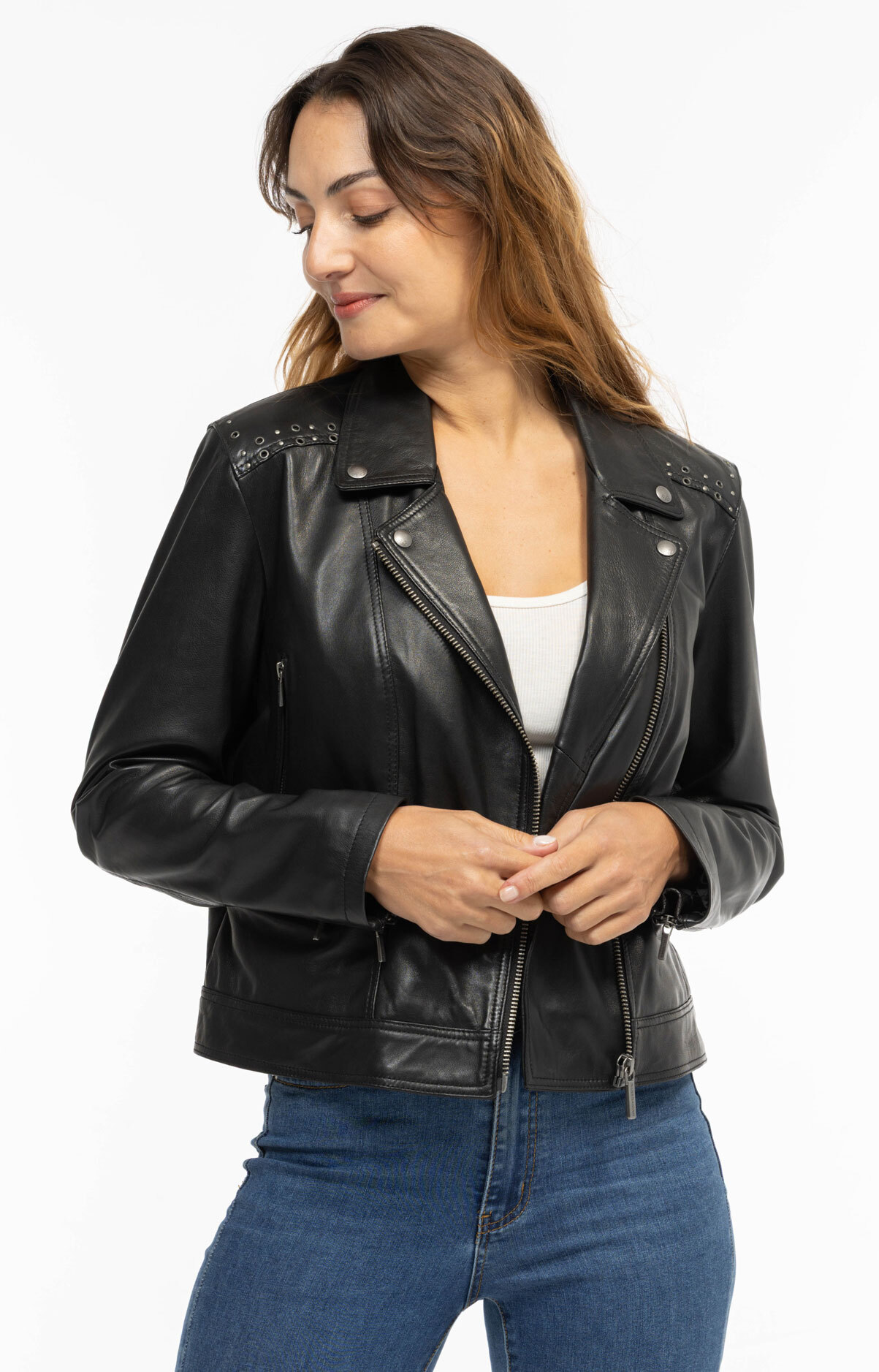 Vêtement en cuir Les bonnes affaires Femme noir