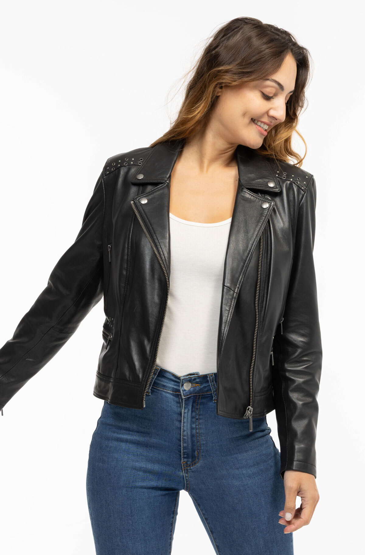 Vêtement en cuir Les bonnes affaires Femme noir