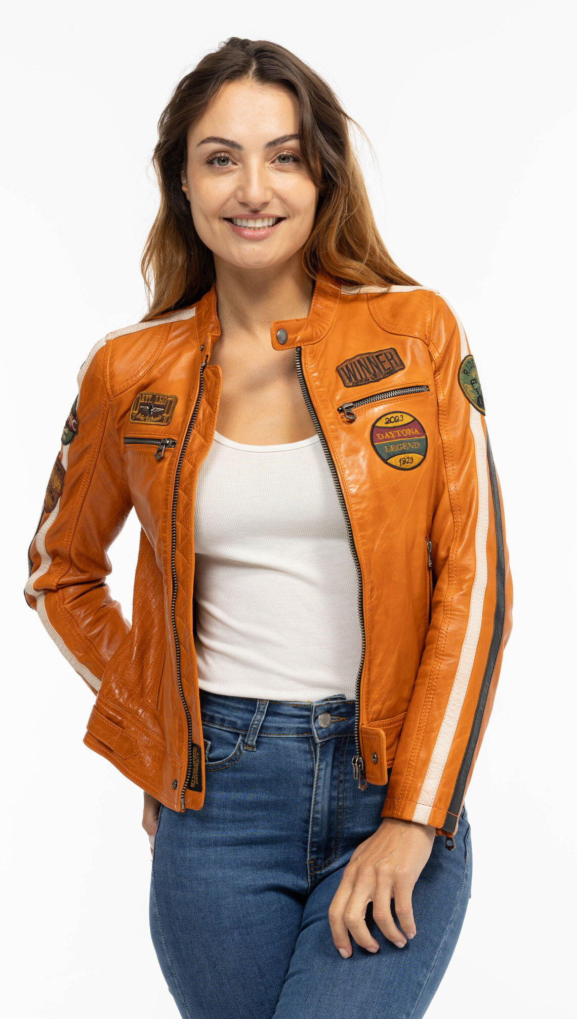 Vêtement en cuir Blousons cuir camel