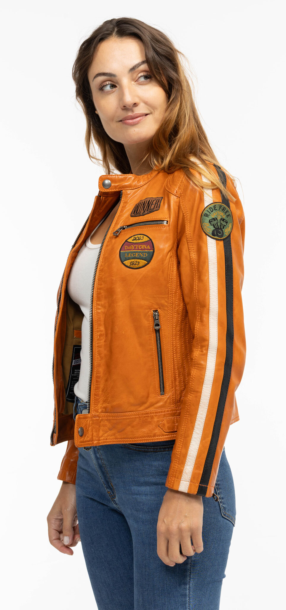 Vêtement en cuir Blousons cuir camel