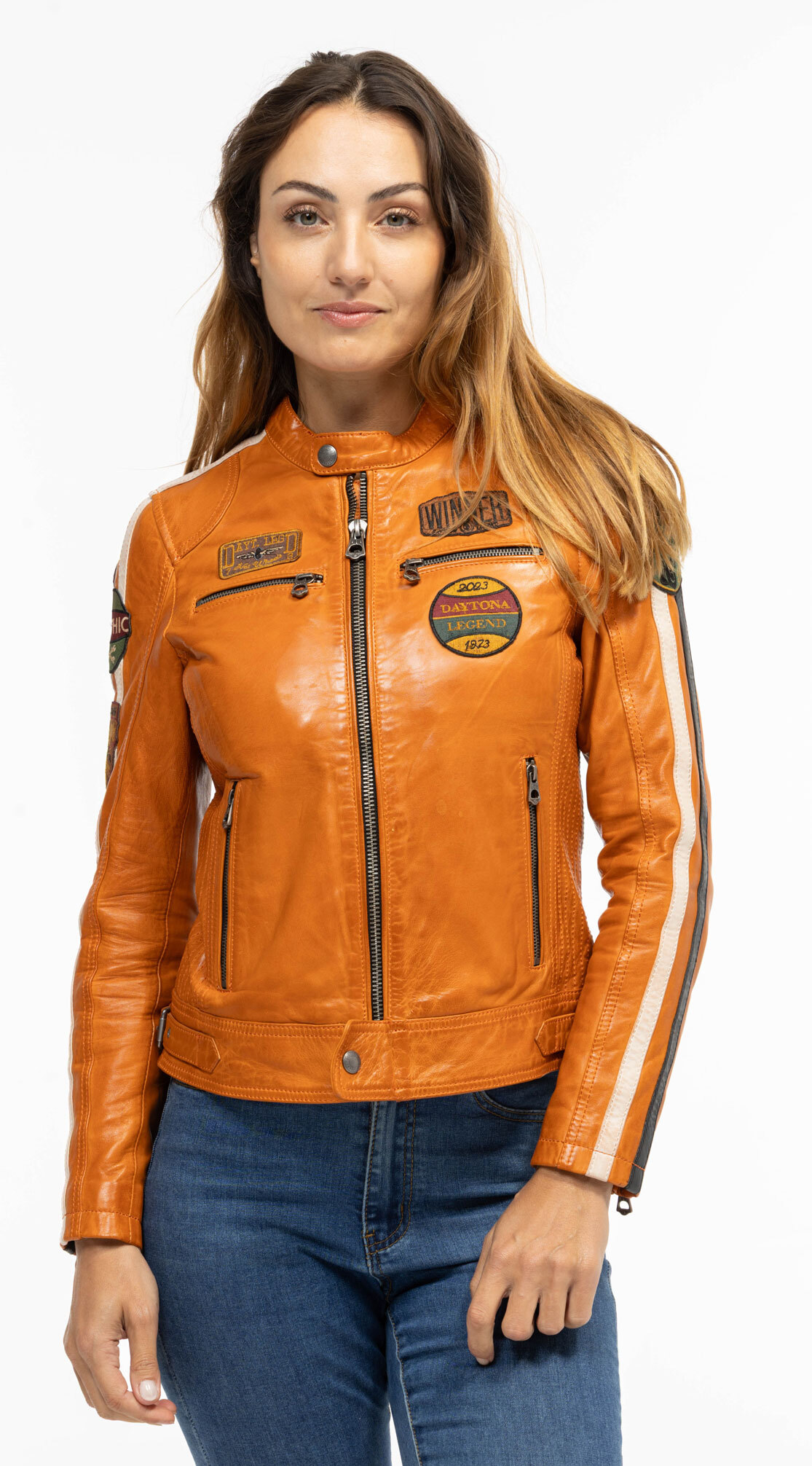 Vêtement en cuir Blousons cuir camel