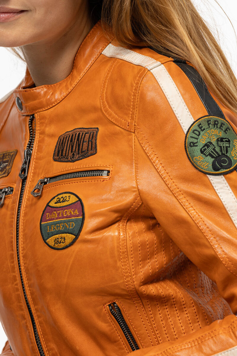 Vêtement en cuir Blousons cuir camel