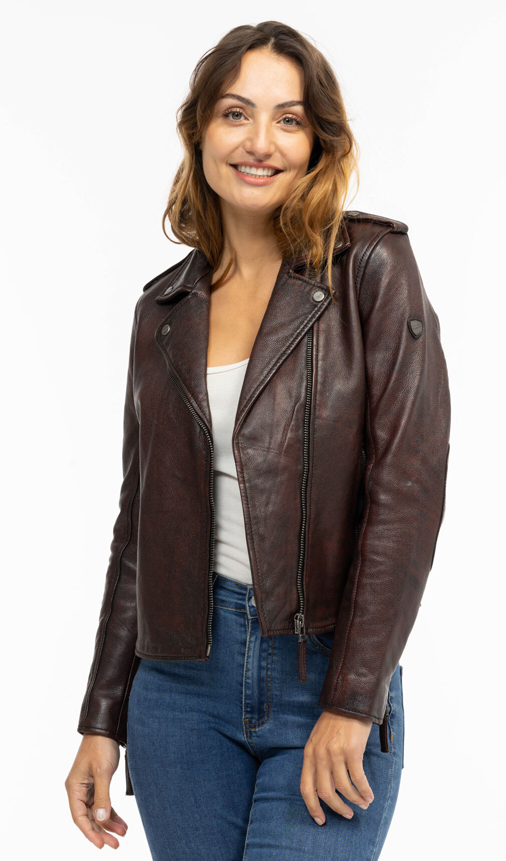 Vêtement en cuir Blousons cuir rouge