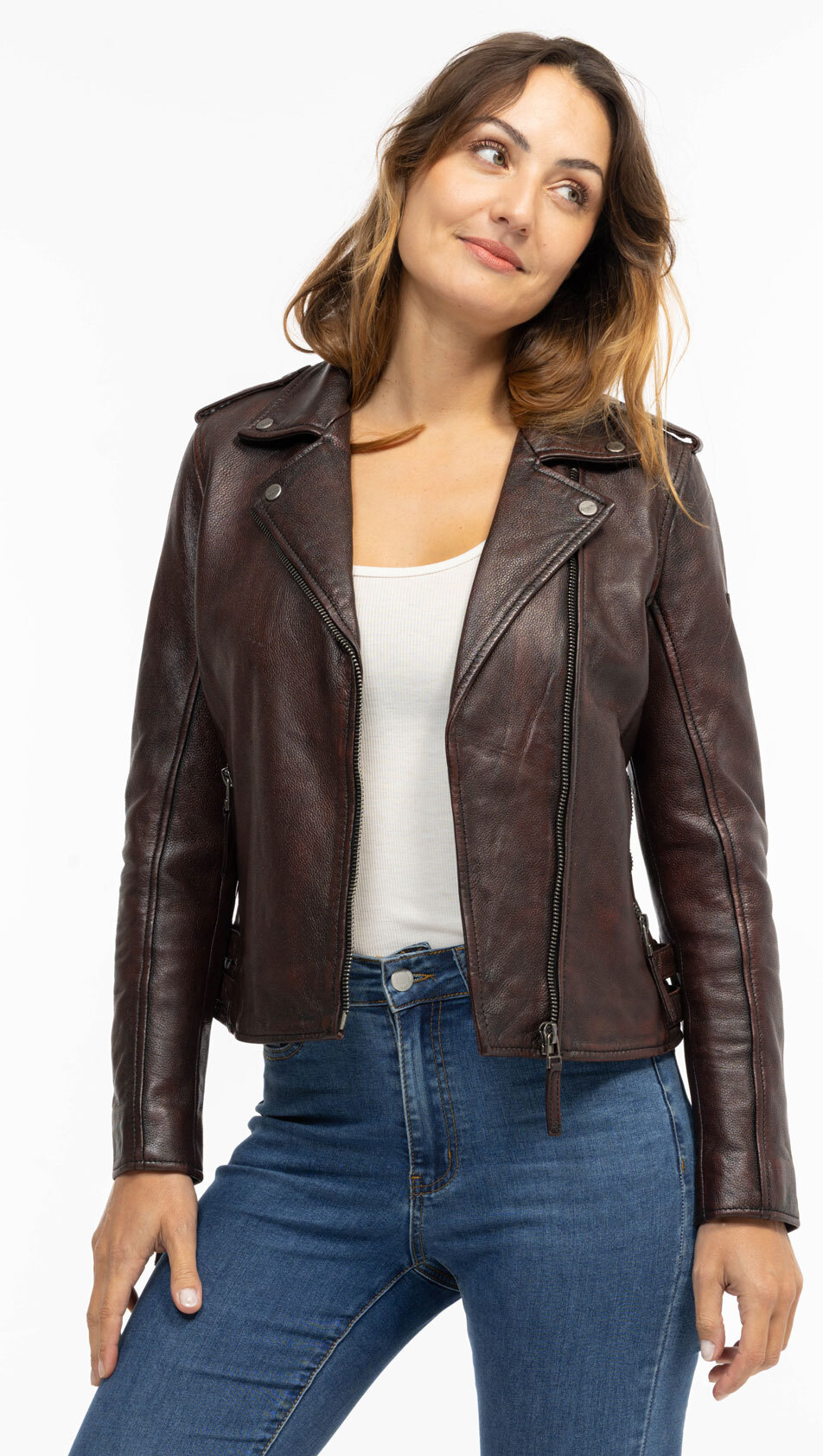 Vêtement en cuir Blousons cuir rouge