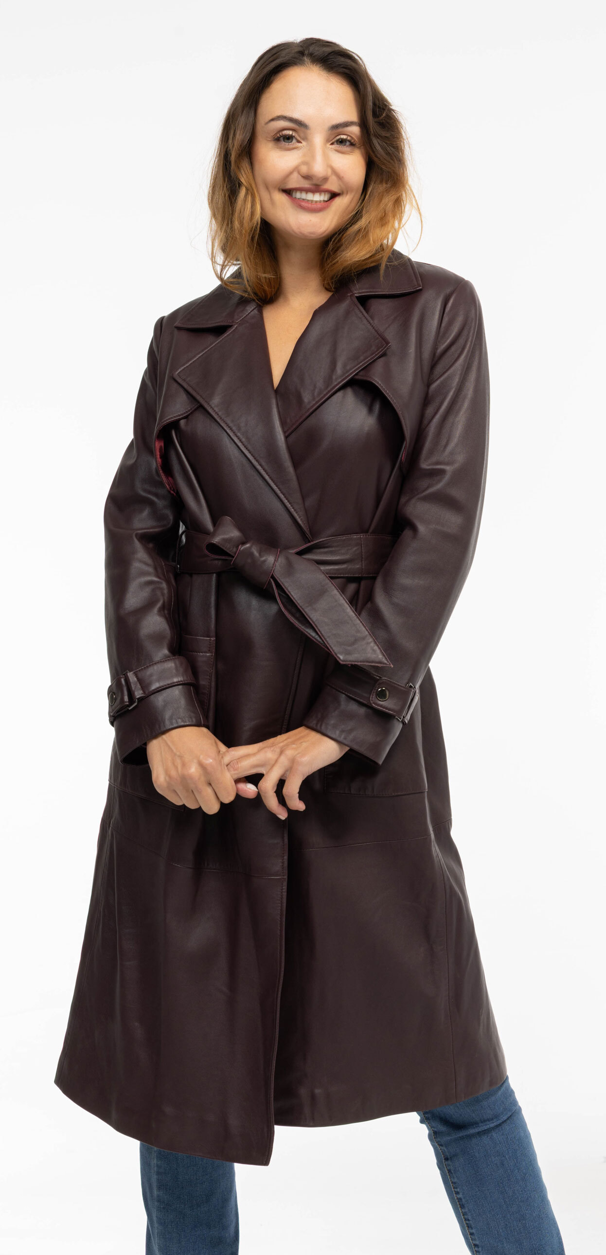 Vêtement en cuir Les bonnes affaires Femme bordeaux