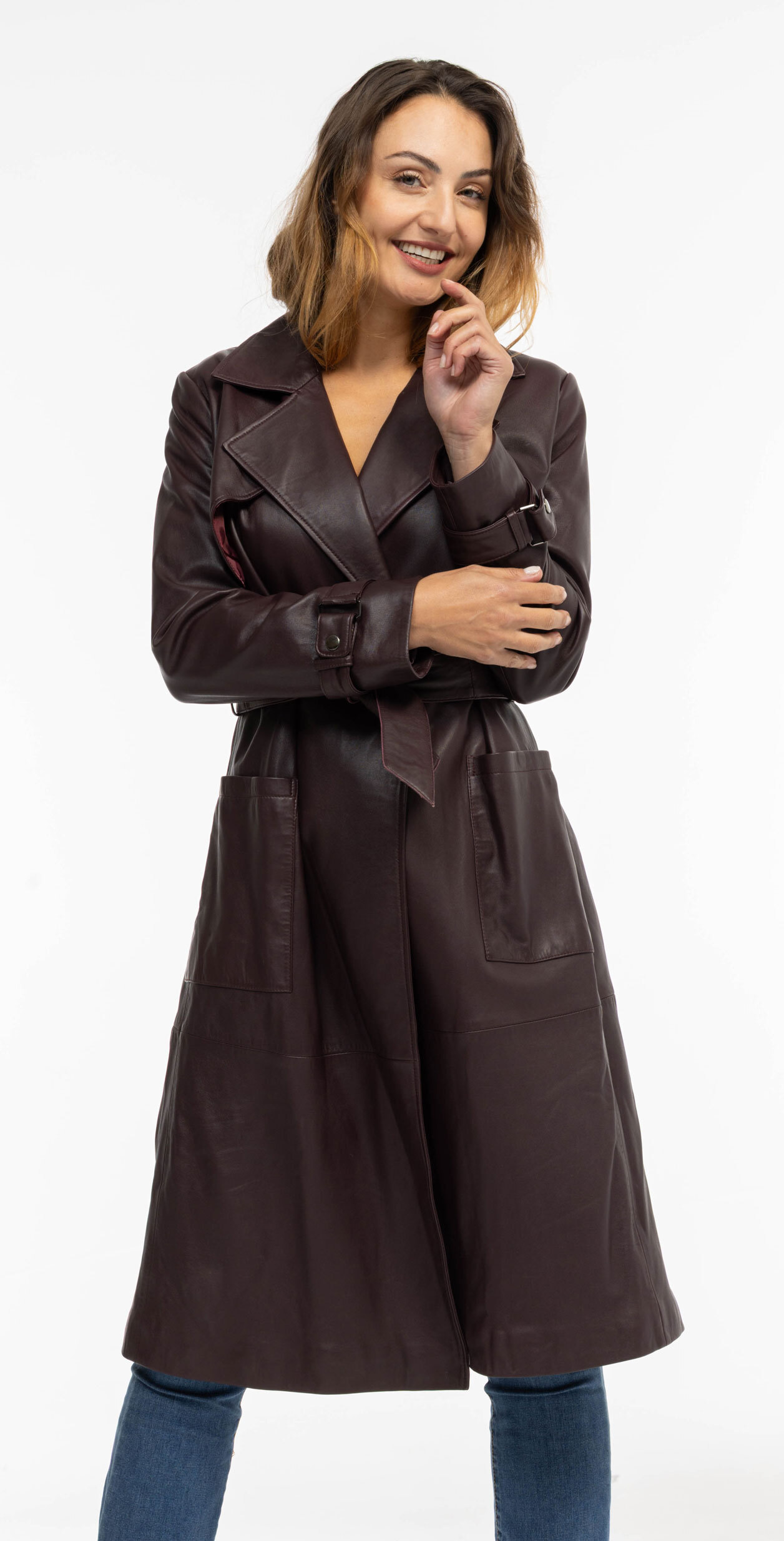 Vêtement en cuir Les bonnes affaires Femme bordeaux