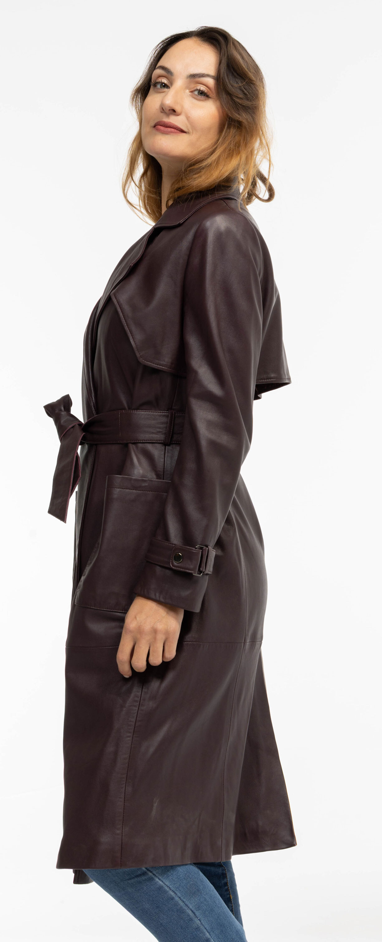 Vêtement en cuir Les bonnes affaires Femme bordeaux