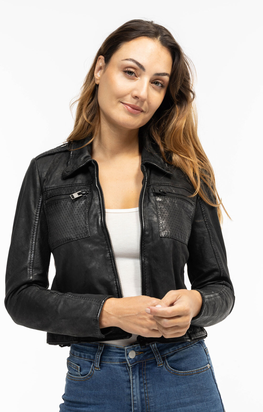 Vêtement en cuir Vestes cuir noir