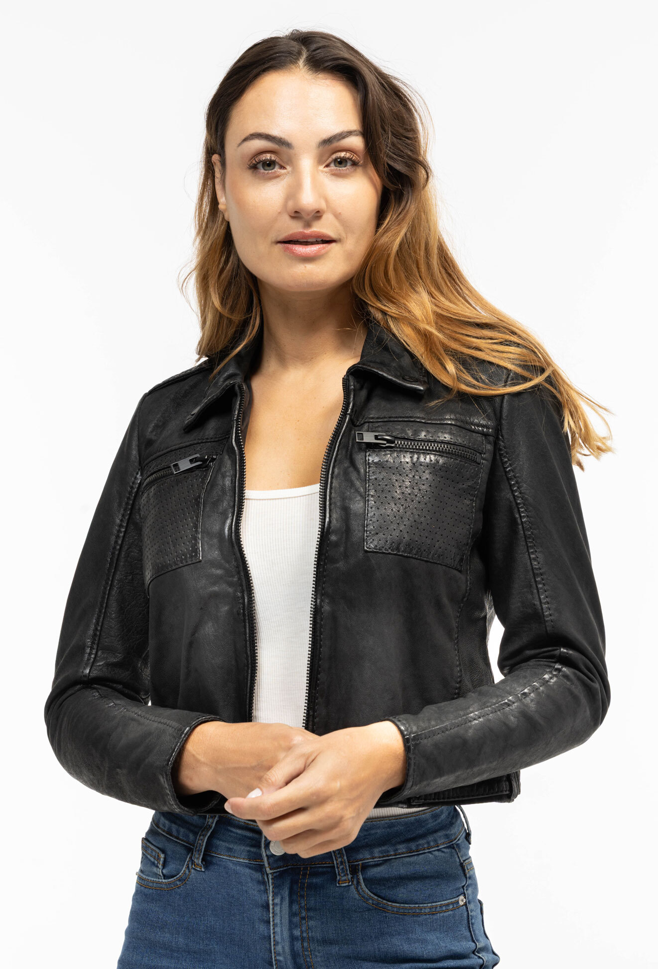 Vêtement en cuir Vestes cuir noir