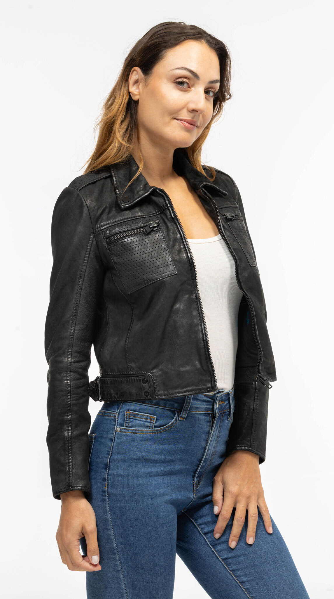 Vêtement en cuir Vestes cuir noir