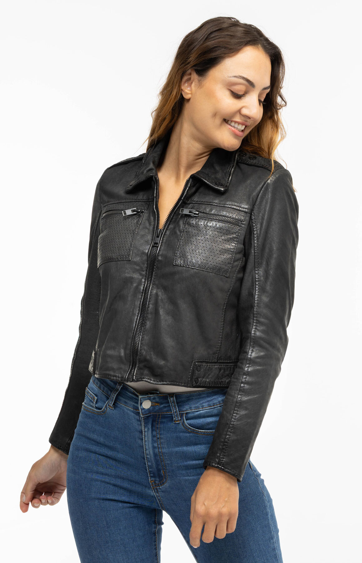 Vêtement en cuir Vestes cuir noir