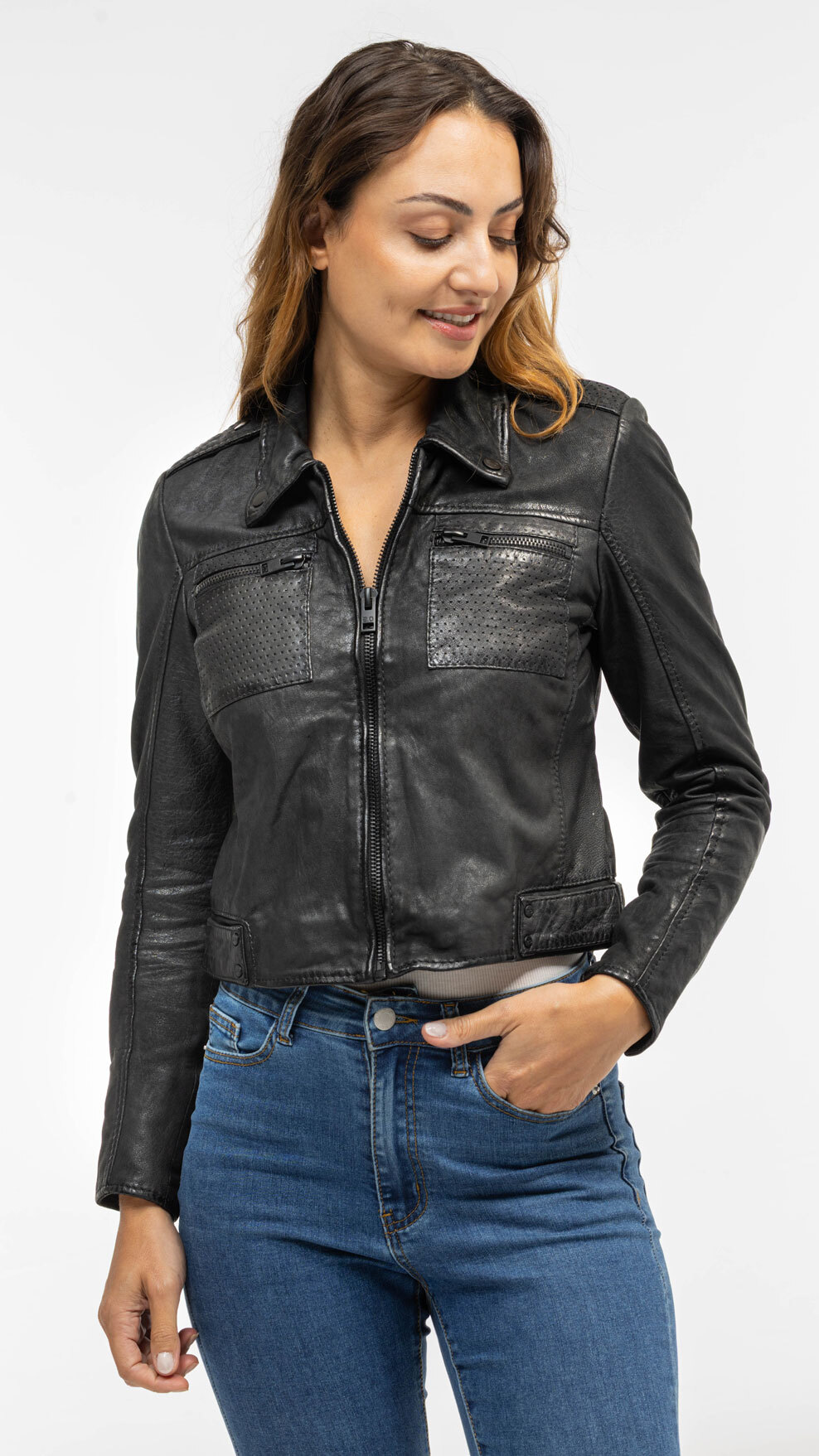 Vêtement en cuir Vestes cuir noir