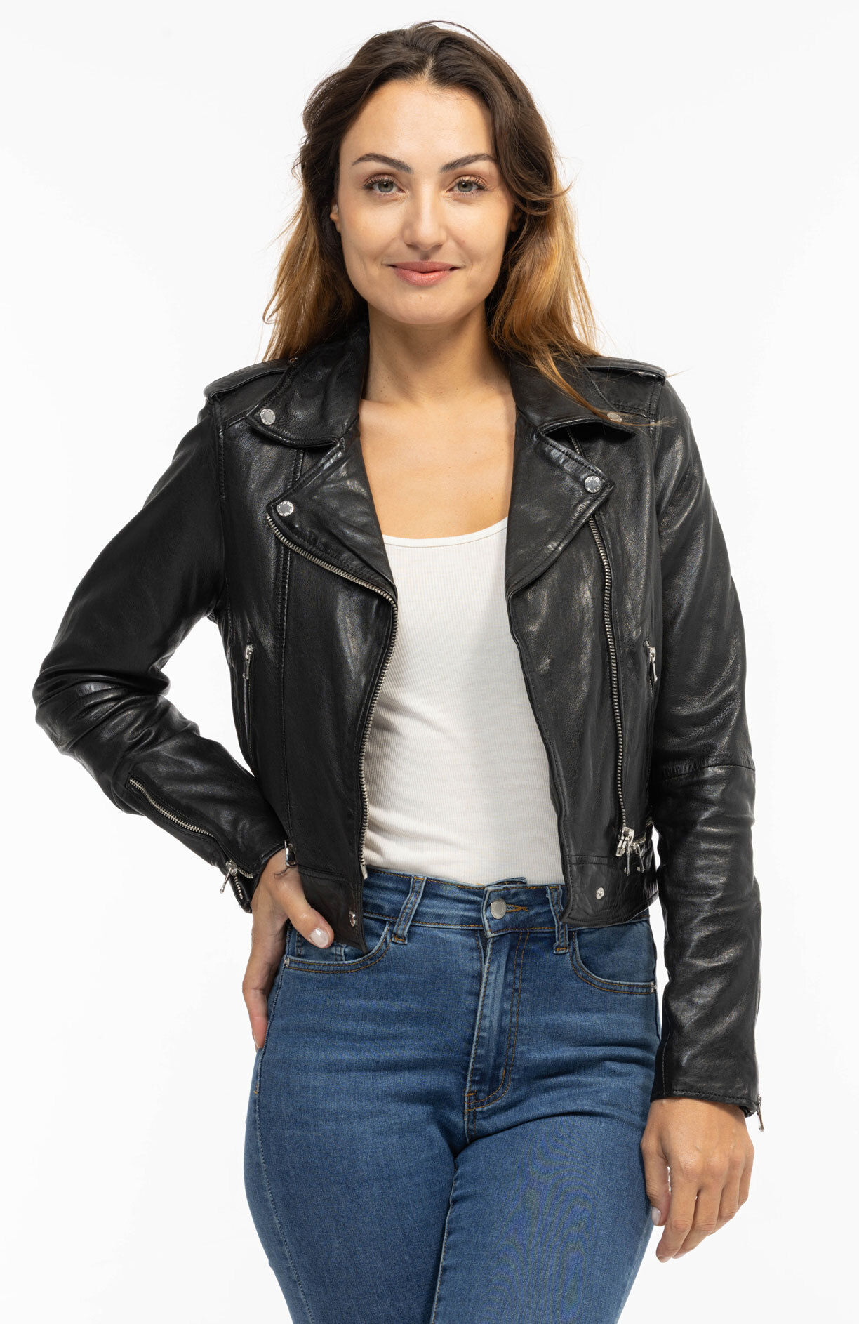 Vêtement en cuir Les bonnes affaires Femme noir