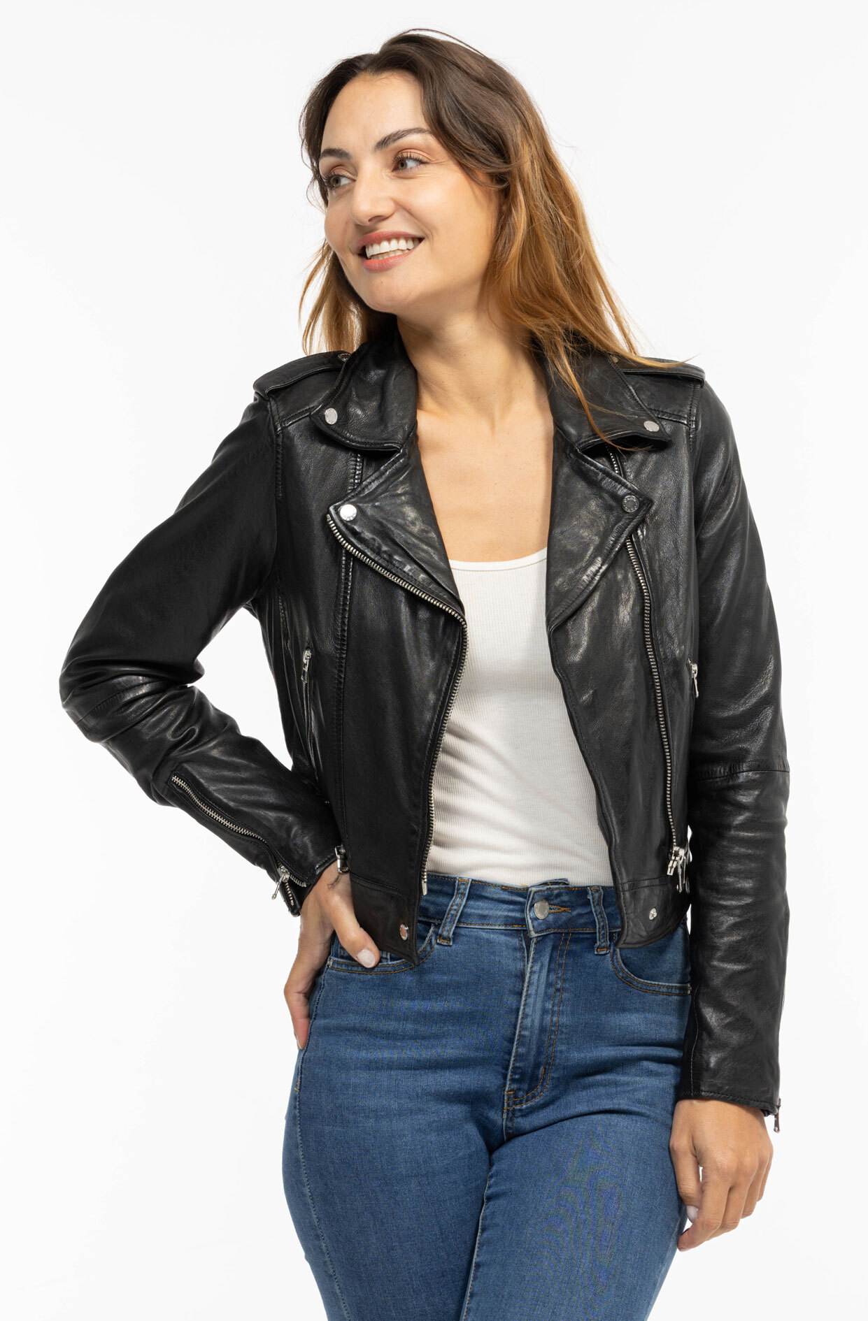 Vêtement en cuir Les bonnes affaires Femme noir