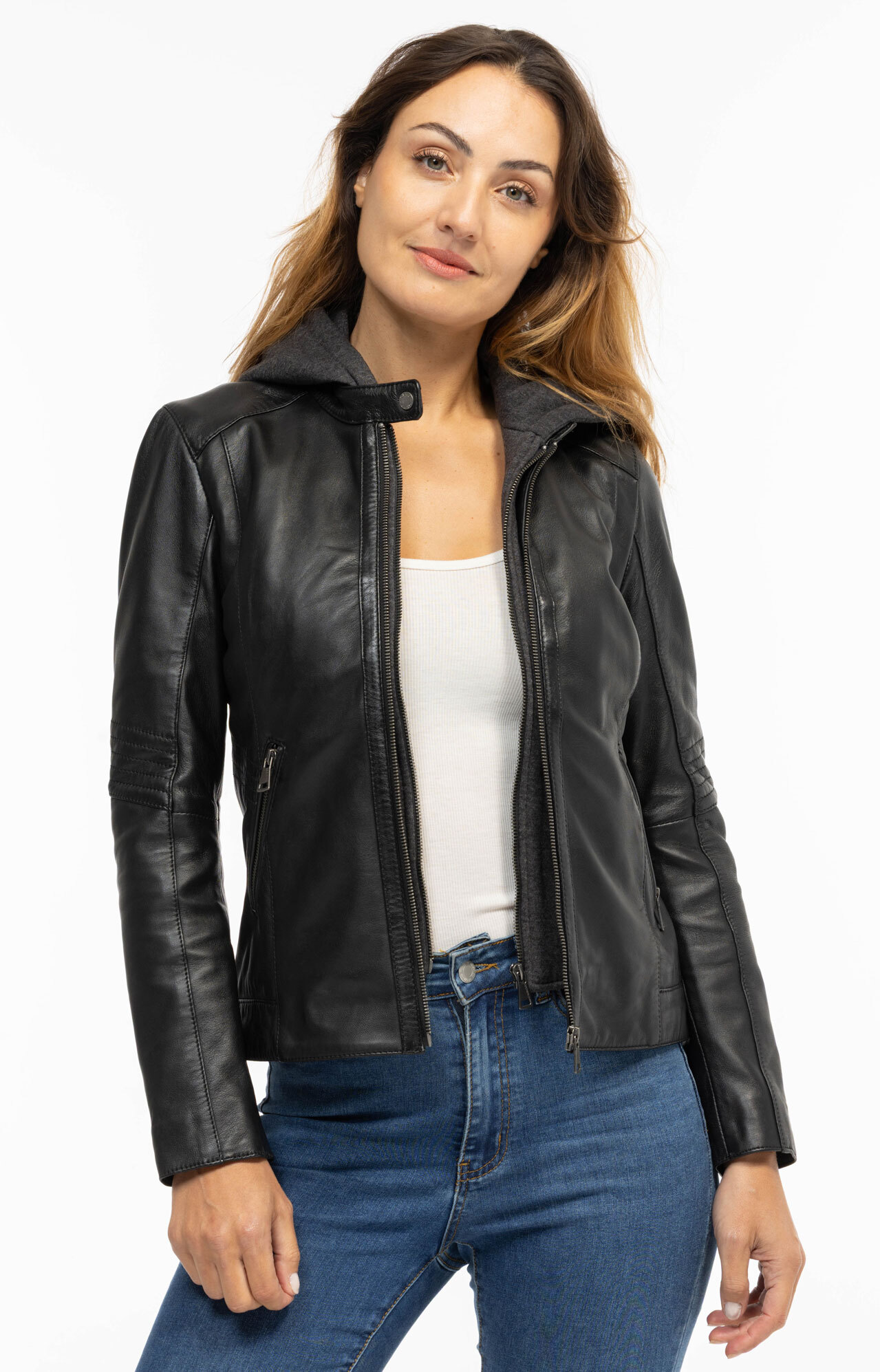 Vêtement en cuir Les bonnes affaires Femme noir