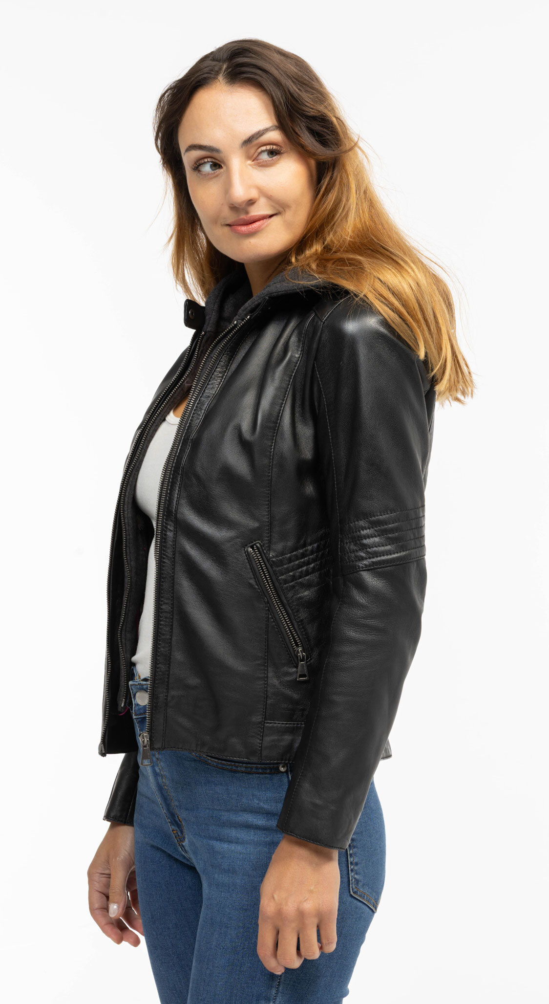 Vêtement en cuir Les bonnes affaires Femme noir